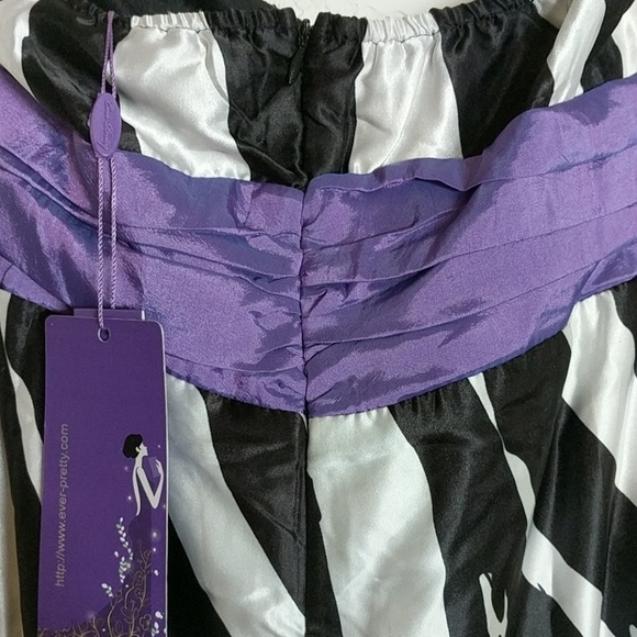 🆕️ Ever-Pretty dress zebra/purple floral sz 6 NWT prom dress - Picture 3 of 7